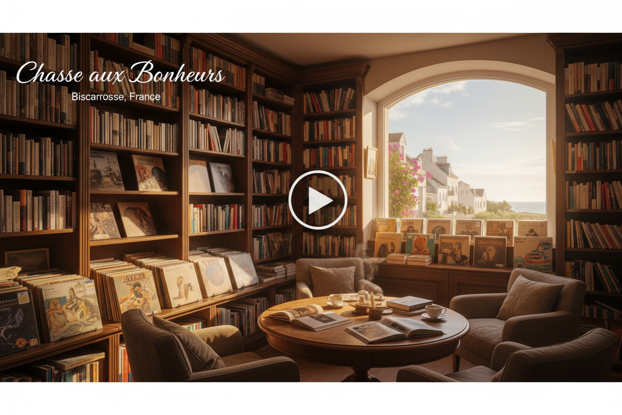 Visitez Chasse aux Bonheurs à Biscarrosse : notre boutique de livres, DVD et vinyles d’occasion en vidéo