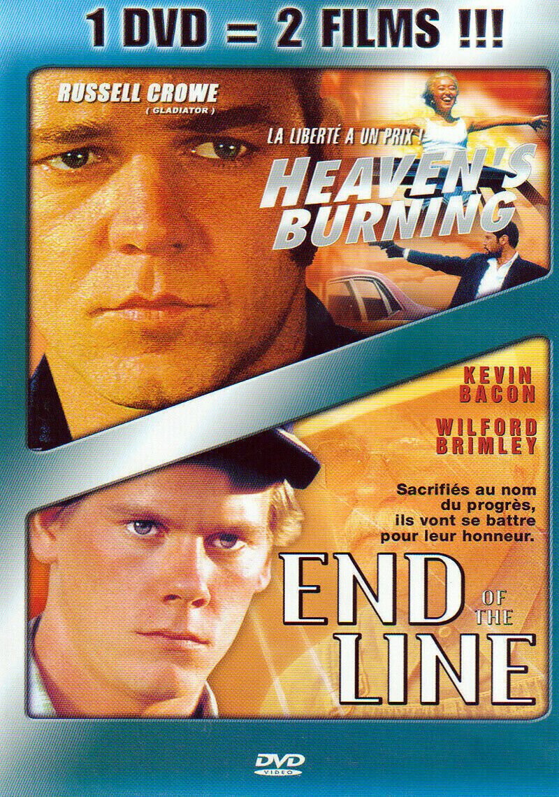 DVD Heaven's burning + End of the line - 1 dvd - 2 films - Russell Crowe - Kévin Bacon - Thriller