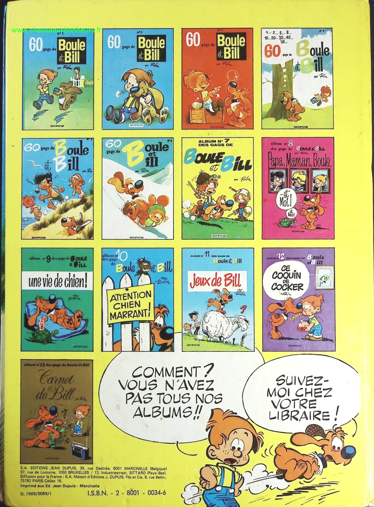60 Gags De Boule Et Bill - Jean Roba - livre BD