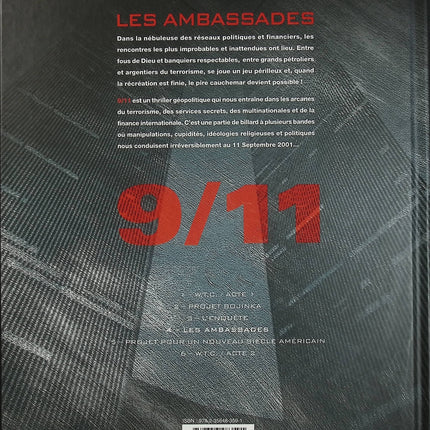 9/11 Tome 4 – Les Ambassades – Eric Corbeyran, Jean-Claude Bartoll, Jef – BD thriller géopolitique d'occasion - Livre BD