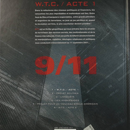 9/11 Tome 1 W.T.C. – Eric Corbeyran, Jean-Claude Bartoll, Jef – BD thriller géopolitique, attentats du 11 septembre et terrorisme international - Livre BD