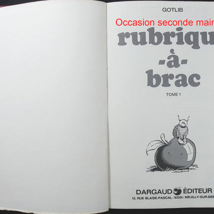 Rubrique-à-Brac Tome 1 et Tome 2 en 4 parties – Gotlib – BD humoristique culte, humour absurde, parodies et satire - Livre BD