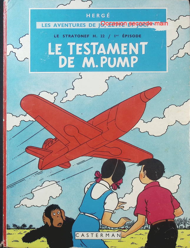 Les Aventures de Jo, Zette et Jocko Tome 1 – Le Testament de M. Pump – Hergé – Bande dessinée d'aventure classique, enquête, mystère et péripéties pour toute la famille - Livre BD