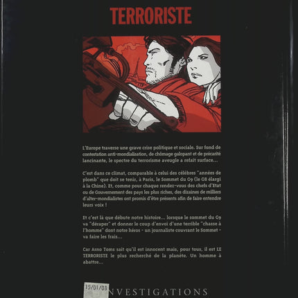 Terroriste Tome 1 Paris Les nouvelles années de plomb – Jean-Claude Bartoll et Pierpaolo Rovero, BD thriller politique et enquête contemporaine - Livre BD