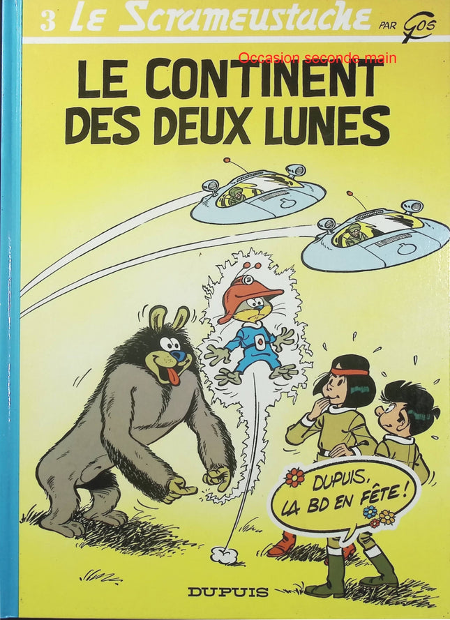Le Scrameustache – Le Continent des deux Lunes – Gos – Bande dessinée jeunesse de science-fiction, extraterrestres et aventures spatiales - Livre BD