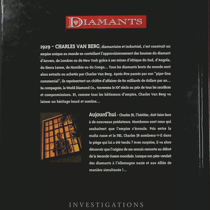 Diamants Tome 1 – Charles Van Berg – Jean-Claude Bartoll, Agnès Bartoll et Bernard Köllé – BD thriller sur le commerce des diamants, les trafics internationaux et la criminalité - Livre BD