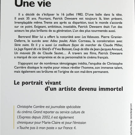 Patrick Dewaere, ein Leben - Christophe Carrière - Buch