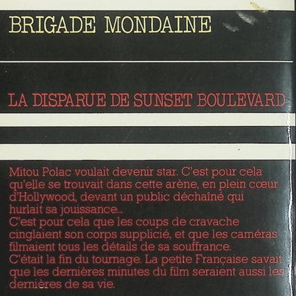 La Disparue de Sunset Boulevard - Brigade mondaine n°42 - Michel Brice - Roman policier d'occasion - Livre