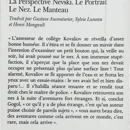 Nouvelles de Pétersbourg Nicolas Gogol – Recueil de nouvelles russes classiques, satire sociale, fantastique et humour noir - Livre