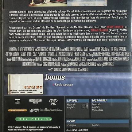 Usual Suspects – Gabriel Byrne – DVD thriller policier enquête criminelle film culte - DVD