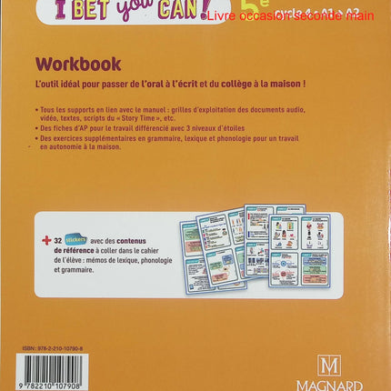 I Bet You Can! Anglais 5e (2018) Workbook - Cahier d’activités avec stickers - Magnard - Livre scolaire d’occasion collège - Livre