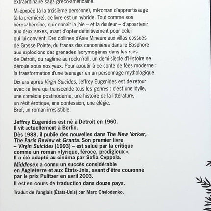 Middlesex - Jeffrey Eugenides - Livre