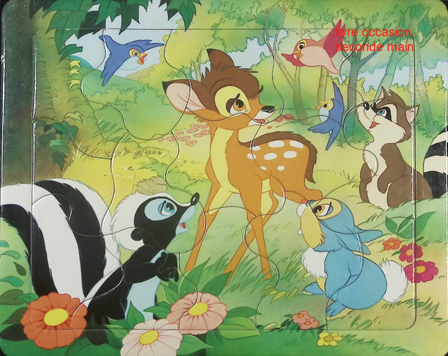 Petit puzzle enfant 1 an – Bambi et la forêt avec oiseaux et écureuil - jeu de société Puzzle