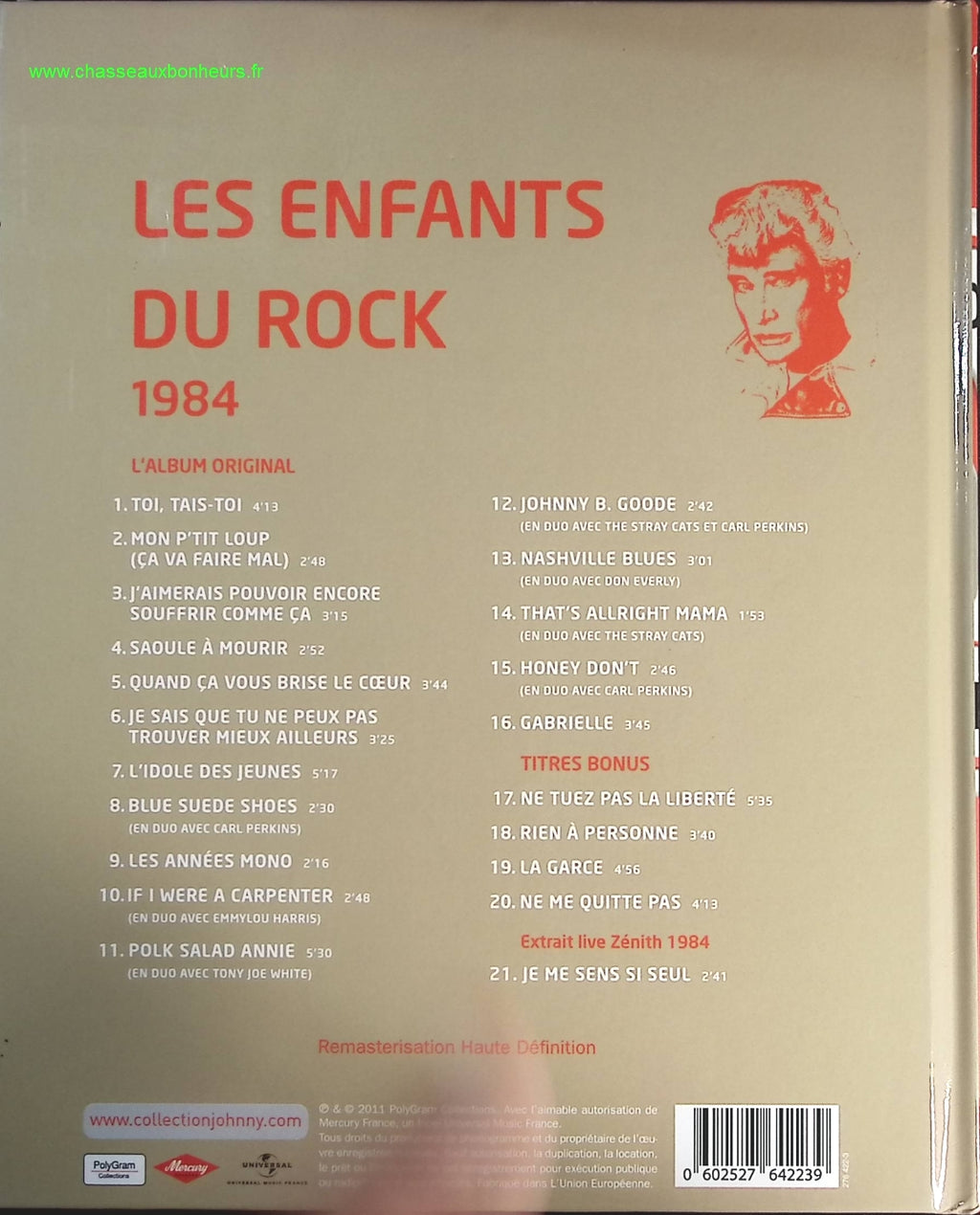 Les enfants du rock 1984 - Collection Officielle édition illustrée - Johnny Hallyday - CD