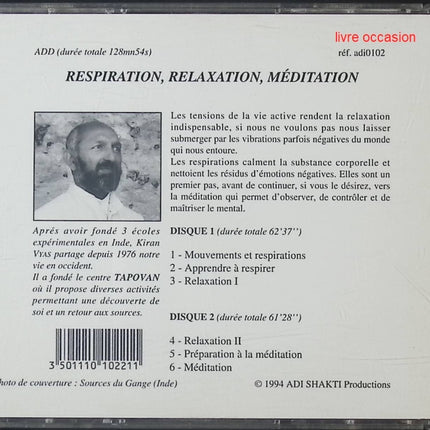 Respiration Relaxation Méditation - Kiran Vyas - Compact Discs - CD