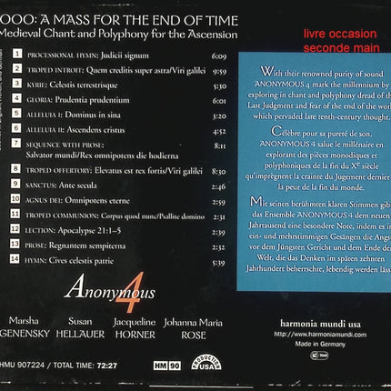 1000 – A Mass for the End of Time CD album musique contemporaine sombre et expérimentale - Compact Discs - CD