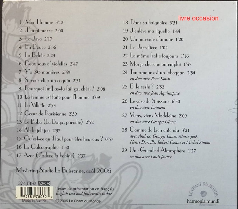 Scene Notebooks - Patricia Kaas - CD