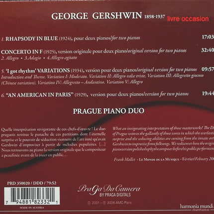 Prague Piano Duo - George Gershwin - CD