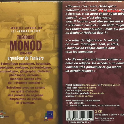 Arpenteur de l'univers - Theodore monod - CD
