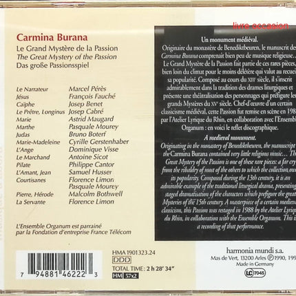 Carmina Burana - Ensemble Organum Marcel Pérès - CD