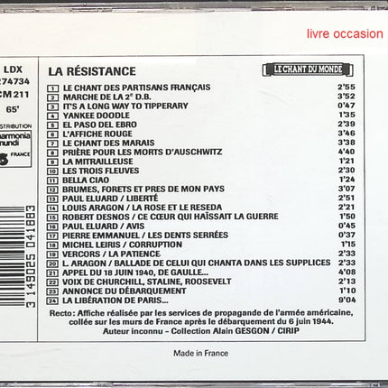 La résistance - Artistes divers - CD