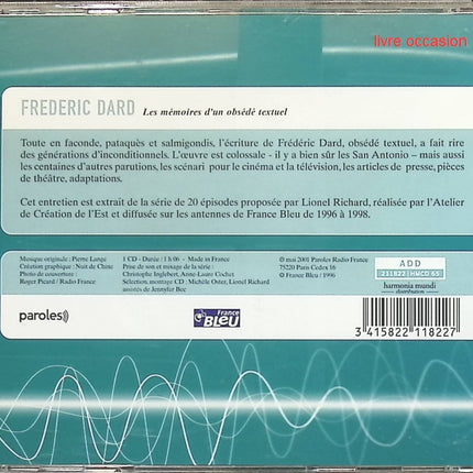 Les Mémoires d'un obsédé textuel - Frédéric Dard - CD