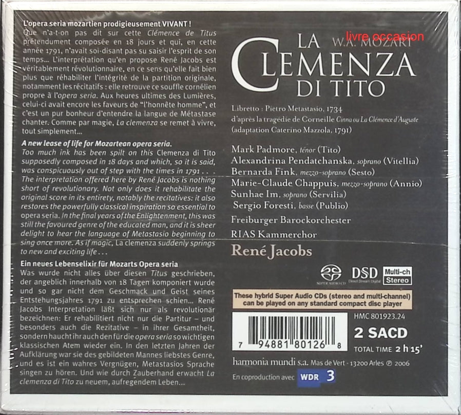La Clemenza Di Tito - Mozart Wolfgang Amad - CD