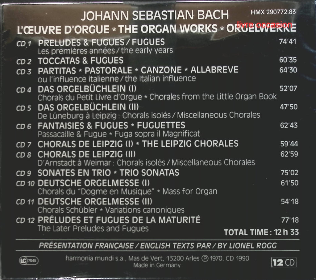 L'oeuvre d'orgue - Johann Sebastian Bach - CD