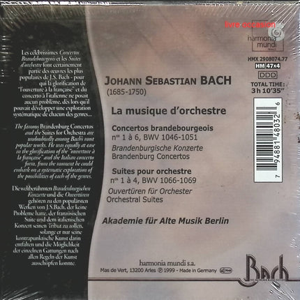 La Musique D'orchestre: Ouvertüren Nr. 1-4, Brandenburgische Konzerte - J. S. Bach - CD