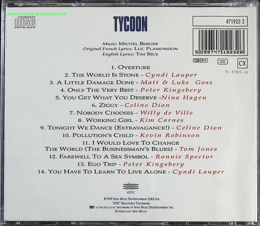 Tycoon - Cyndi Lauper / Matt Goss & Luke Goss a.o. - CD