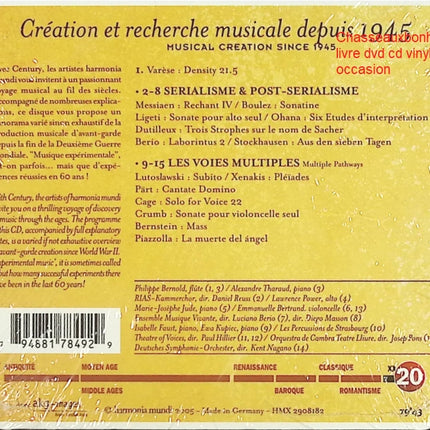 CD Des Musiques pour le Présent Music of Today musique contemporaine classique et expérimentale occasion - CD