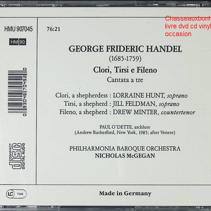 CD opéra baroque Clori, Tirsi e Fileno Handel Lorraine Hunt Nicholas McGegan occasion - CD
