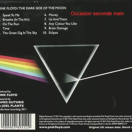The Dark Side of the Moon – Pink Floyd | CD rock progressif, album mythique remasterisé 2011 - CD