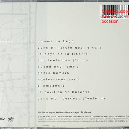 CD Gérard Manset – Manitoba Ne Répond Plus, album chanson française rock poétique et atmosphérique - CD