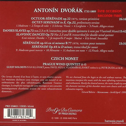 CD musique classique – Antonín Dvořák – Sérénades de Bohême – Czech Nonet - Compact Discs - CD