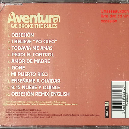 Aventura We Broke The Rules CD album bachata latino R&B occasion - CD