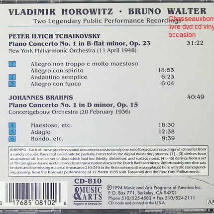 Vladimir Horowitz Two Legendary Public Performance Recordings CD piano classique occasion - CD