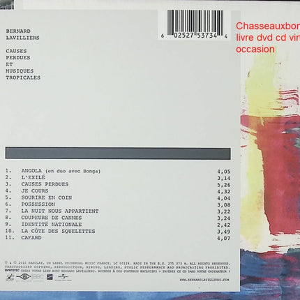 CD Bernard Lavilliers – Causes Perdues Et Musiques Tropicales, album chanson française, rock et influences world music - CD