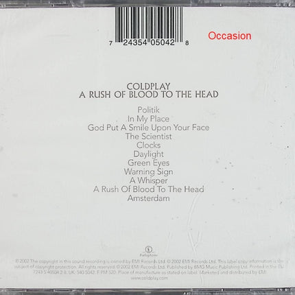 A Rush of Blood to the Head – Coldplay – Album rock alternatif culte CD d’occasion - CD