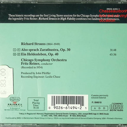 CD Richard Strauss – Also Sprach Zarathustra / Ein Heldenleben, musique classique symphonique, Chicago Symphony Orchestra - CD