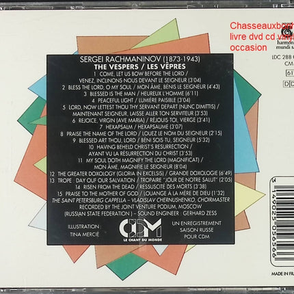 CD musique classique chorale Rachmaninov The Vespers St. Petersburg Capella Vladislav Chernushenko occasion - CD