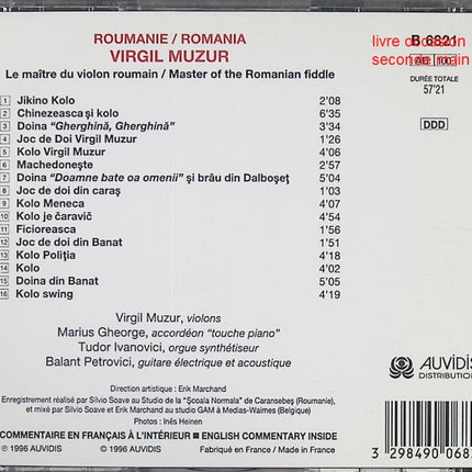 CD musique traditionnelle Virgil Muzur Roumanie Romania – Le Maître Du Violon Roumain / Master Of The Romanian Fiddle album folk occasion - Compact Discs - CD