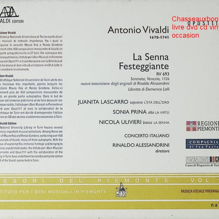 CD Vivaldi – La Senna Festeggiante, opéra baroque italien, musique classique interprétée par Concerto Italiano - CD