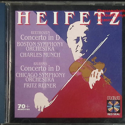CD musique classique Jascha Heifetz Beethoven Concerto in D Brahms Concerto in D violon virtuose occasion - CD