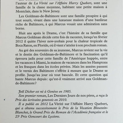 Das Baltimore-Buch - Joel Dicker - Buch