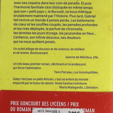 Petit Pays roman contemporain Rwanda Burundi enfance guerre mémoire occasion – Gaël Faye - livre