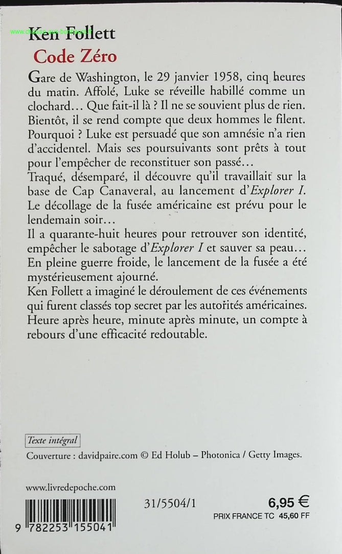 Code zéro - Ken Follett - livre