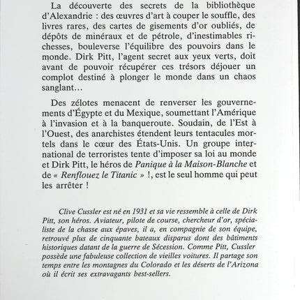 Trésor - Clive Cussler - livre