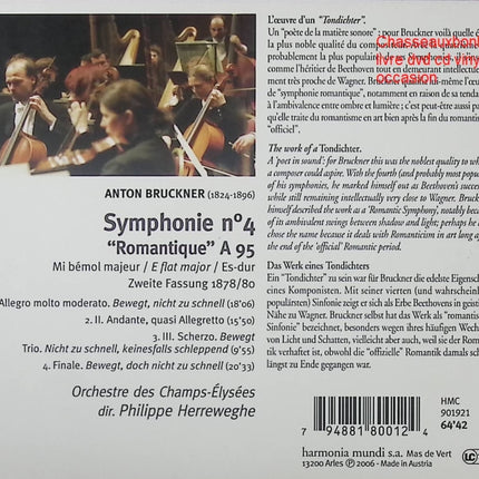 Bruckner – Symphonie n°4 « Romantique » – Herreweghe / Orchestre des Champs-Élysées – CD d’occasion - CD