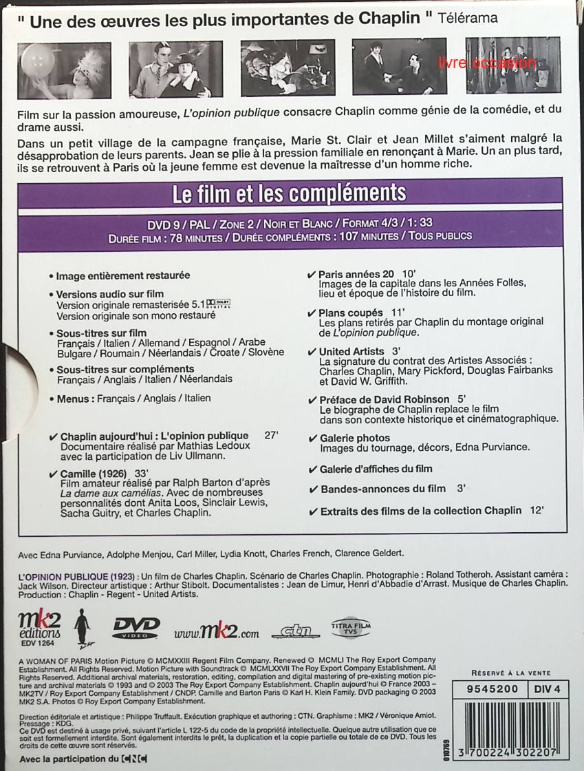 L'Opinion publique - Charles Chaplin - DVD